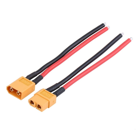 2Pcs XT60 Plug Connector, Female Male Connector Adapter 14AWG Silicone Cable Wire RC Accessory,for RC Lipo battery Cable Drone Car Boat