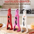 thumbnail image 4 of 3 In 1 Heat Resistant Silicones Bowl Clamp Ergonomic Nonslip Grip Plate Gripper Tongs For Hot Dishes Bowl Kitchen Tool(Pink), 4 of 8