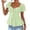 Mint Green, variant on Women's Frill Trim Button Down Shirts Tie Front Puff Sleeve Ruffle Blouse Tops Summer Streetwear Business Blouse Pink,S