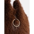 thumbnail image 3 of Madden NYC Women's Faux Fur Tote Bag, Chocolate, 3 of 5