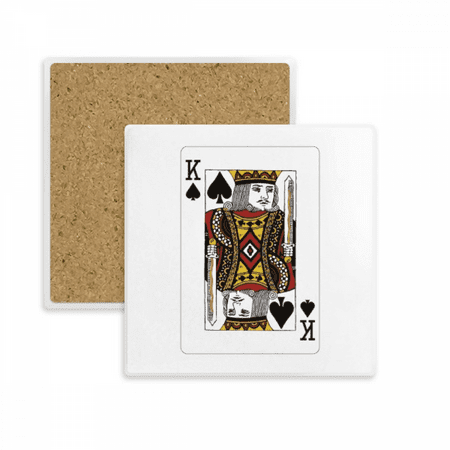 

Playing Cards Spade K Pattern Square Coaster Cup Mat Mug Subplate Holder Insulation Stone