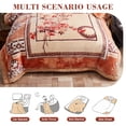 thumbnail image 3 of WOOW DEPOT Twin Full Heavy Fleece Bed Blanket 1 PCS, 6.61 lbs 70.8" x 86.6", Reversible Thick Floral Print Soft Warm Mink Blanket Elegant, Apricot Blossom, 3 of 7