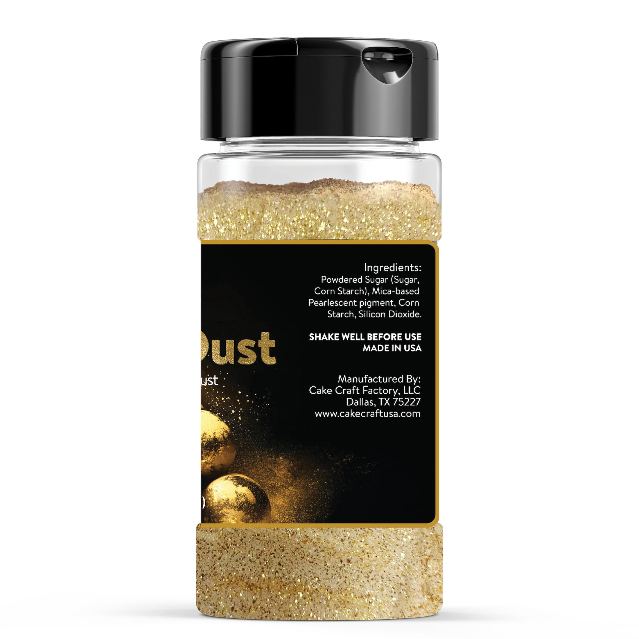 Cake Craft Dazzle Dust Gold Edible Glitter for Cakes, Cupcakes, & More