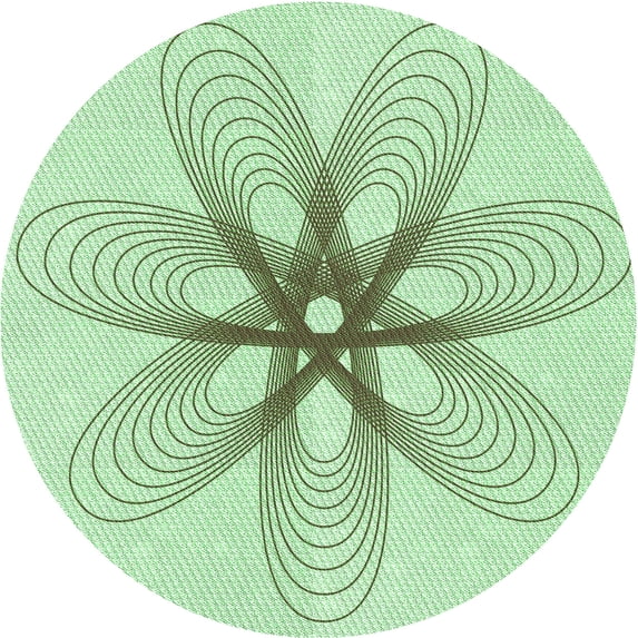 Ahgly Company Indoor Round Patterned Mint Green Area Rugs, 3' Round