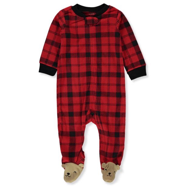 Carter's Baby Unisex Bear Footed Coveralls - red/black, newborn ...