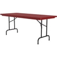 thumbnail image 2 of Correll Commercial Duty RED Plastic Top Folding Table One-Piece Blow-Molded Plastic Top is Waterproof, Scratch, Stain, & Impact Resistant, Colors go all the way through, 2 of 3