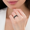 thumbnail image 2 of KIRAN FINE JEWEL Round Black Spinel Eternity Ring Oxidized 925 Sterling Silver Wedding Engagement Band Ring Statement Jewelry Gift For Her, 2 of 5