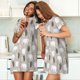 thumbnail image 4 of Easygdp winter Snowflake beer Camisón de manga corta para mujer, informal, estampado, 4 of 6