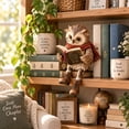thumbnail image 2 of Cute Reading Owl Figurines Fall Shelf Decor, Resin Wise Owl Bookshelf Decor Gifts, Fall Shelf Decorations with Glasses and Dangling Legs, 2 of 7