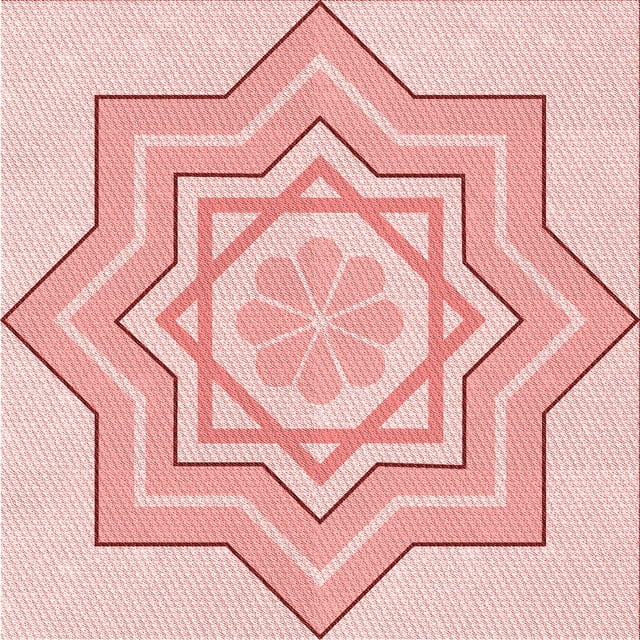 Ahgly Company Machine Washable Indoor Square Transitional Light Red Pink Area Rugs, 4' Square
