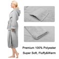 thumbnail image 4 of Peignoir Sherpa à Capuche Long en Peluche Doublée Gris, 4 of 4