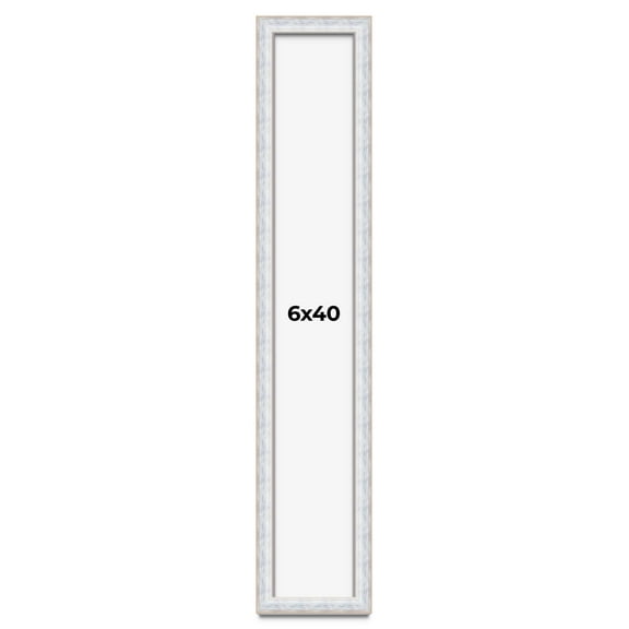 6x40 Shadow Box Frame Silver | 1.625 Inches Deep Real Wood Contemporary Shadowbox Display Frame |