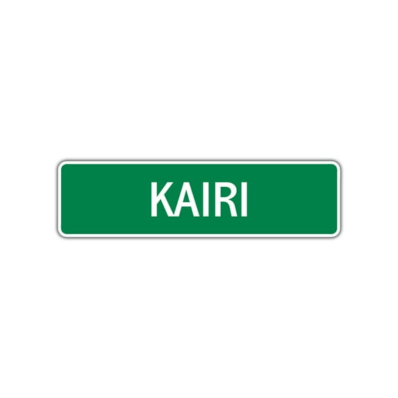 Kairi Girls Children Name Letter Printed Plaque Decoration Novelty Label Indoor Outdoor Unique Wall Unique Aluminum Metal Sign 4"x18"