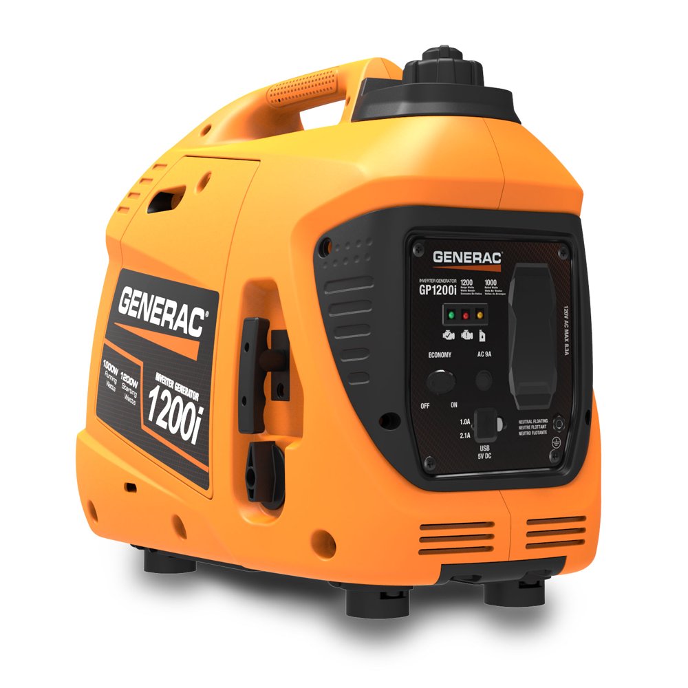 Generac GP1200i 1200 Watt Gas Powered Portable Inverter Generator, 50