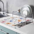 thumbnail image 2 of Dish Drying Mat for Kitchen Countertop, Pink Blue Flower Absorbent Microfiber Dish Mat Reversible Quick Dry Non Slip Draining Mat Kitchen Drying Pad for Dishes, Utensils 18x24 Inch Watercolor Flower, 2 of 9