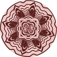 thumbnail image 1 of Ahgly Company Tapis d'Intérieur Rond Lavable en Machine Rose Transitionnel, 5 Pieds Rond, 1 of 7
