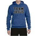 thumbnail image 2 of Wild Bobby Varsity Team Jesus Inspirational/Christian Unisex Graphic Hoodie Sweatshirt, Vintage Heather Blue, Medium, 2 of 5