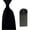 Black, variant on Men Satin Solid 8cm Wide Ties Neckties Pre-Folded Puff Hanky Pocket Square Set