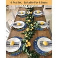 thumbnail image 4 of 13 Inch Round Placemats Set of 6, Navy Blue Christmas Non Slip Heat Insulation PP Table Mats, Snowman Xmas Tree Snowflake Gifts Elk Washable Place Mats for Kitchen Dining Party Table Decor, 4 of 7