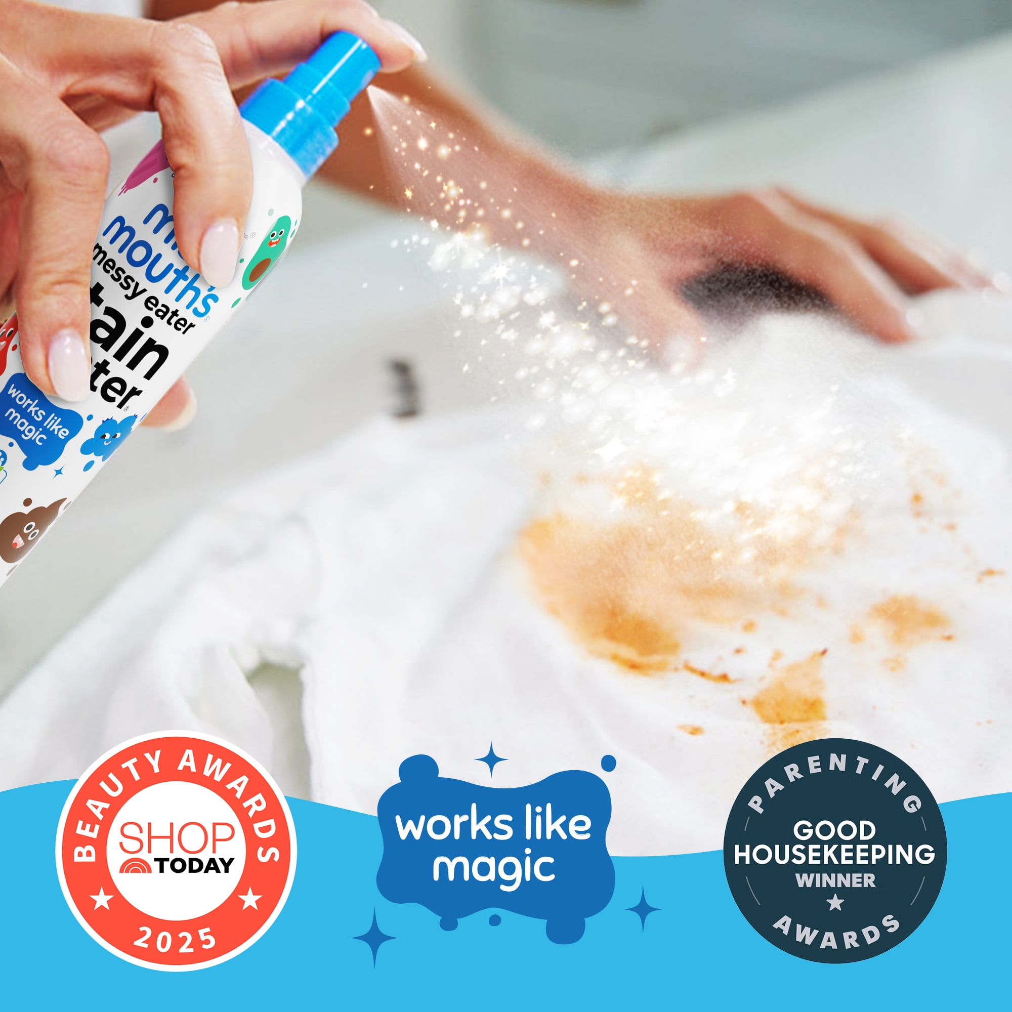 Miss Mouth's Messy Eater Stain Treater Spray for Baby & Kids, 4 fl oz, Newborn & Baby Essentials, Stain Remover for Food, Grease, & More, Gentle on Laundry