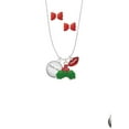 thumbnail image 2 of Delight Jewelry Silvertone Domed Psalm 46:10 Christmas Kiss Charm Necklace and Stud Earrings, 2 of 4