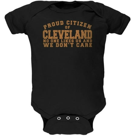 

Proud No One Likes Cleveland Black Soft Baby One Piece - 0-3 months