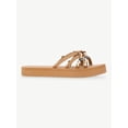 thumbnail image 3 of No Boundaries Faux Suede Flip Flop Sandals with Shell Embellishments, Women's, 3 of 7