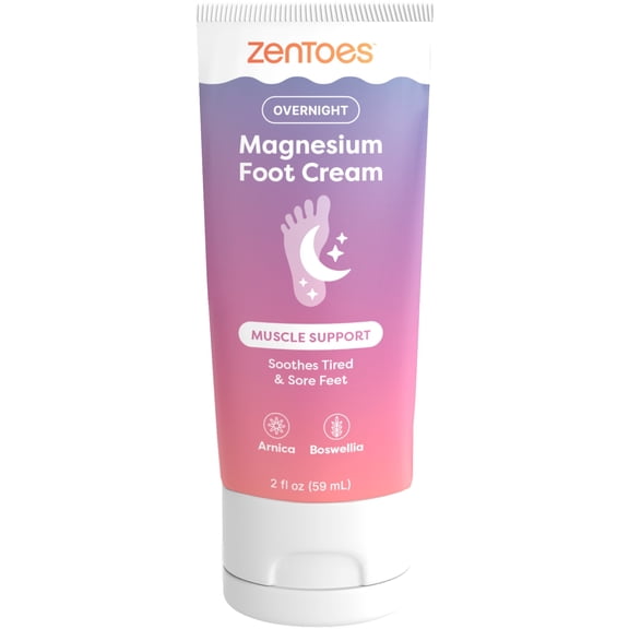 ZenToes Magnesium Cream with Arnica for Relaxation and Soothing Care, 2 fl oz Foot Cream