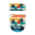 thumbnail image 5 of HELLHERO Sunset Coconut Tree Pattern 2 Piece Set Universal Toilet Bowl Cover with Stretch for Adjustable, 5 of 8