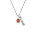 thumbnail image 2 of Delight Jewelry Silvertone Small Orange Paw Silvertone Always My Mother Bar Charm Necklace, 23", 2 of 4