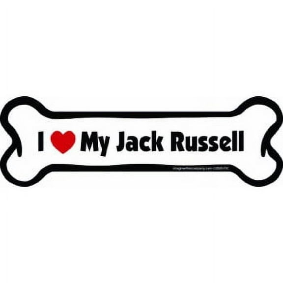 Imagine This Bone Car Magnet, I Love My Jack Russell, 2-Inch by 7-Inch