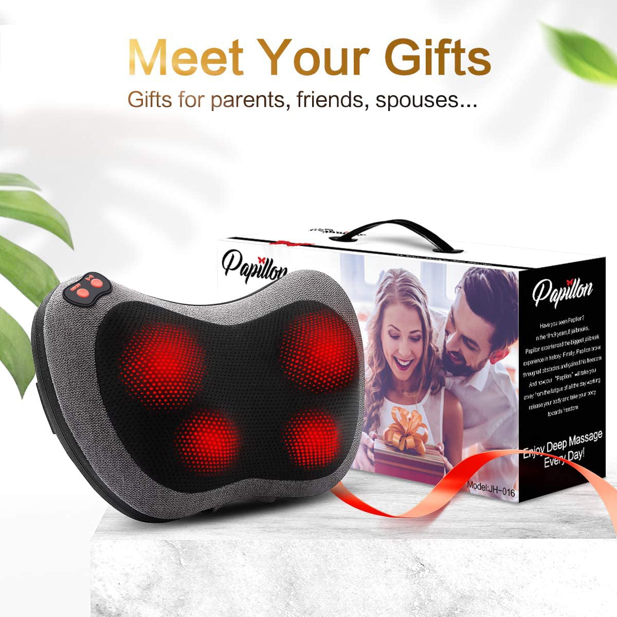 Papillon Shiatsu Back and Neck Massager with Heat, Deep Tissue  Kneading,Electric Massage Pillow for …See more Papillon Shiatsu Back and  Neck Massager