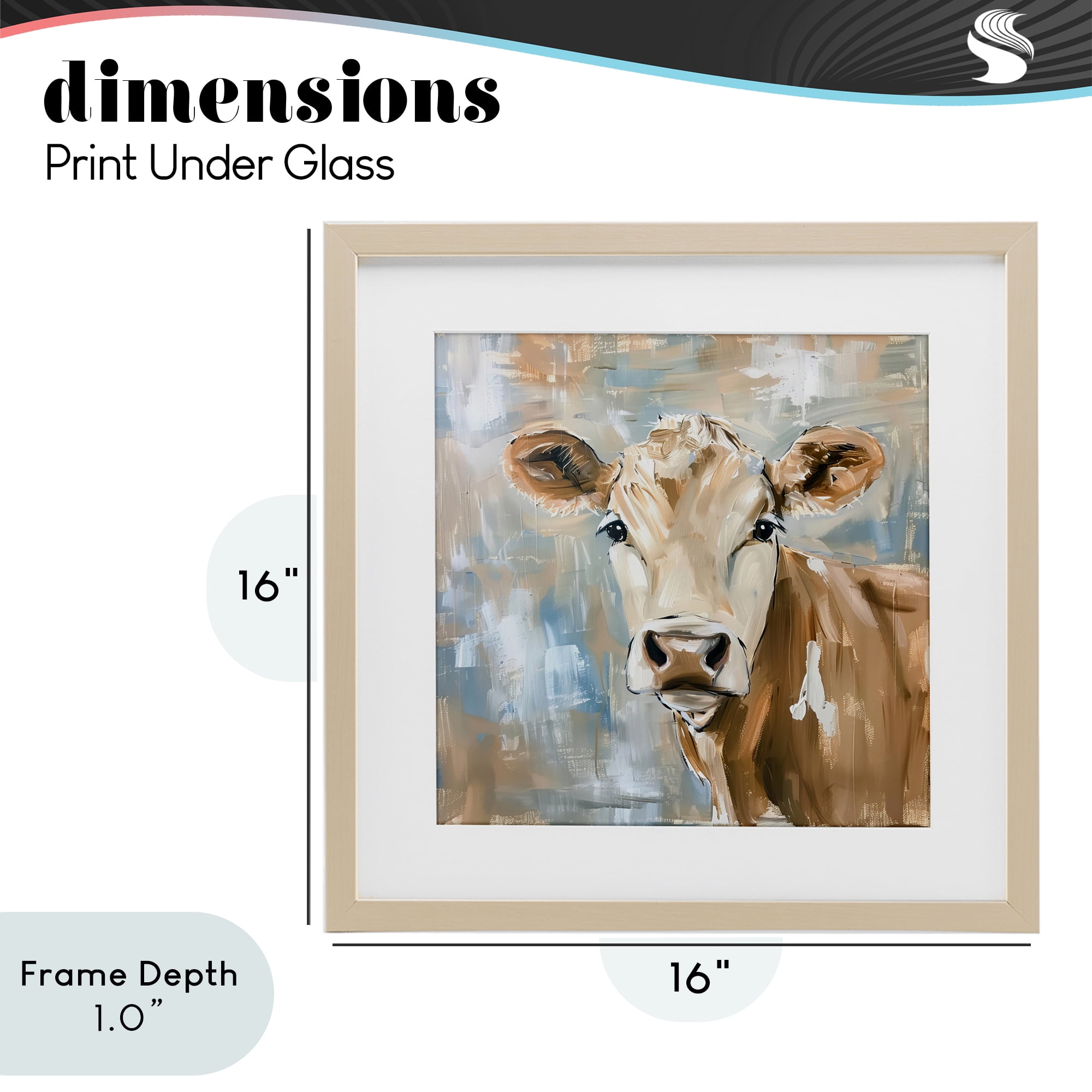 Stupell Industries The Brown Cow Abstract Birch Framed Print Under Glass, design by Tina LeCour