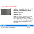 thumbnail image 2 of Radiator - Compatible with 1989 - 1991 Chevy R1500 Suburban 5.7L V8 1990, 2 of 2
