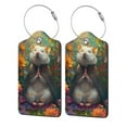 thumbnail image 5 of Rocae Colorful Flower Meditating Hamster for Leather Luggage Baggage Tags ID Label Privacy Cover ID Label with Stainless Steel Loop and Address Card, 5 of 5