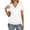 White #145, variant on Womens Short Sleeve Tops V Neck Banded Bottom Summer T Shirt Casual Solid Color Basic Tees Light Purple L