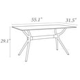 thumbnail image 6 of Luxury Commercial Living 55" White Sleek Rectangular Outdoor Patio Dining Table, 6 of 6