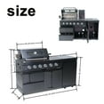 thumbnail image 3 of 4-Burner 72000 BTU Outdoor Kitchen Bar, 46 in Stainless Steel Modular Gas Barbecue Island Grill with Round Side Burner, Rotisserie Kit , Granite Countertops and Cabinets & Drawers, 3 of 8