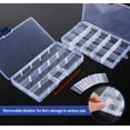 thumbnail image 3 of Caja organizadora de plástico transparente de 6 piezas con compartimentos ajustables para guardar pendientes, collares y pastillas., 3 of 5
