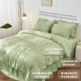 thumbnail image 2 of King Size Comforter Set Bedding Ruched Coral Comforter King Bed Set Boho Shabby Chic Comforter Fluffy Piece Ruffle Comforter Set with Pillow Girl Bedding Soft and Luxury, 2 of 7