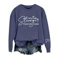 thumbnail image 4 of BODOAO You Are Stronger Than The Storm Sweatshirt Crewneck Long Sleeve Shirt Positive Letter Print Shirt Motivational Pullover Sweater Fall Outfits Comfy Tunic Tops Christian Sweatshirt Women Navy S, 4 of 5