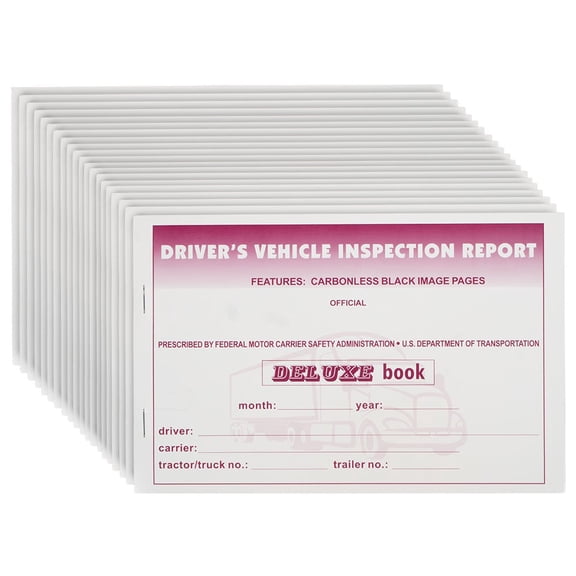 Driver’s Vehicle Inspection Report Book (31 Sets of Forms) for Truck Drivers - 5-1/2" x 8-1/2", Carbonless 2-Ply, Pre-Trip Inspection Book Meets FMCSR Requirements & DVIR (20 Pcs)