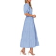 thumbnail image 4 of Vestido midi PRETTYGARDEN Verano 2025 de manga corta con cuello en V para mujer, 4 of 6