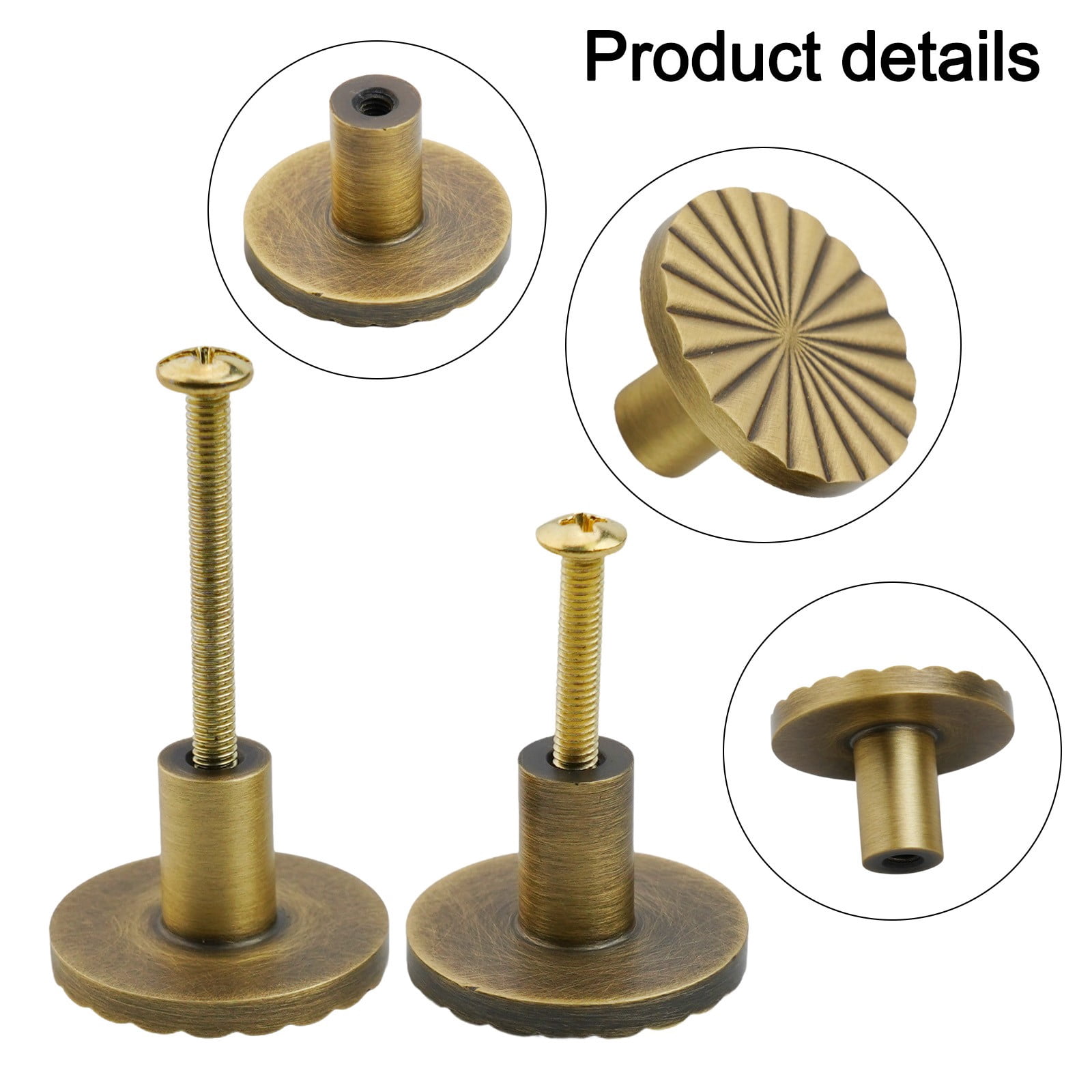 Antique Brass Cabinet Handles 1.2" Diameter With Round Flower Pattern Smile Home