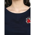 thumbnail image 5 of Zima Leto Women's Navy Embroidered Knitted Dress, 5 of 8