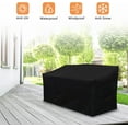 thumbnail image 6 of VINGLI 59" Outdoor Black Bench with Pullout Middle Table with Waterproof Cover, Cast Iron Steel Frame Chair Front Porch Path Yard Lawn Decor Deck Patio Garden, 6 of 8