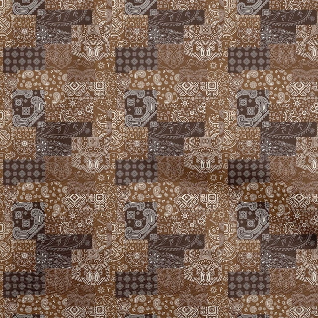 oneOone Tissu en Polyester Spandex Brun Fauve Tissu de Robe Patchwork Tissu Imprimé au Mètre 56 Pouces de Large