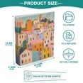 thumbnail image 3 of FORMRS 3 Ring Binder with Pockets 1.5" D-Rings Clip Board 200 Sheets Capacity, Orange Cityscape Painting, 3 of 8