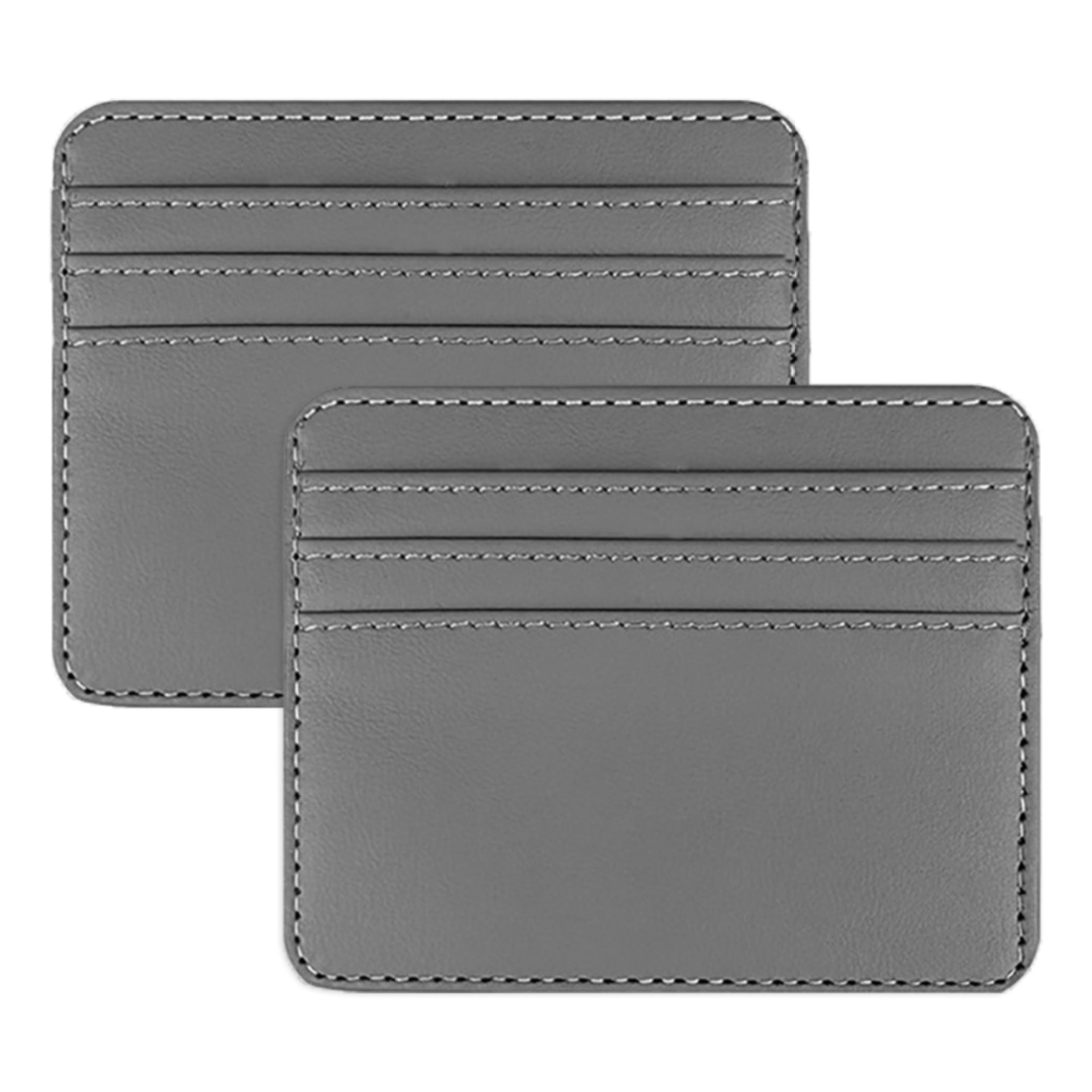 EUBUY 2Pcs Pu Leather Cards Holder Wallet 4 Slots Slim Travel Credict