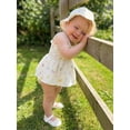 thumbnail image 5 of Cenuakty Baby Girl Summer Outfits Sleeveless Bow/Floral Print Skirt Romper with Hat Set Newborn Clothes, 5 of 9